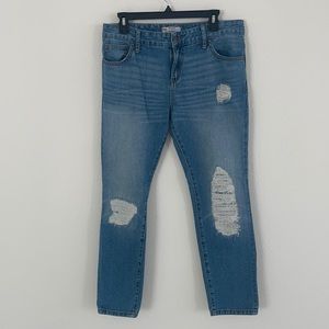 Free People Rugged Ripped Cropped Jeans